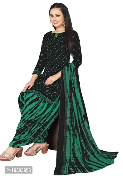 Black  Green Crepe Printed Dress Material with Dupatta For Women (Combo pack of 2)-thumb2