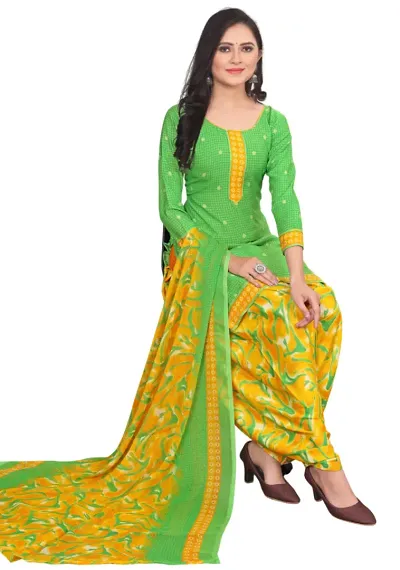 Elegant Crepe Dress Material with Dupatta For Women