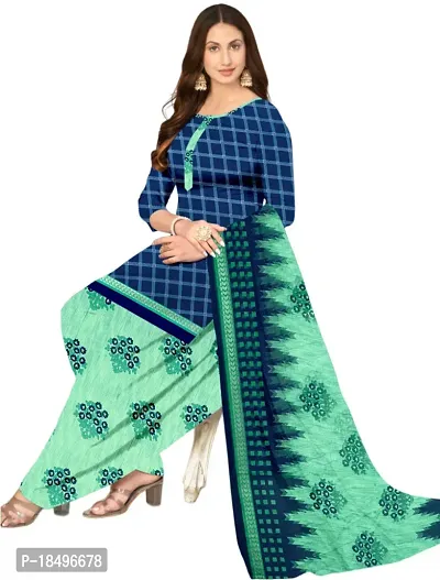 Blue  Black Crepe Printed Dress Material with Dupatta For Women (Combo pack of 2)-thumb2