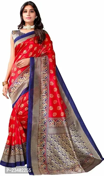 Stylish Art Silk Printed Saree with Blouse piece-thumb0