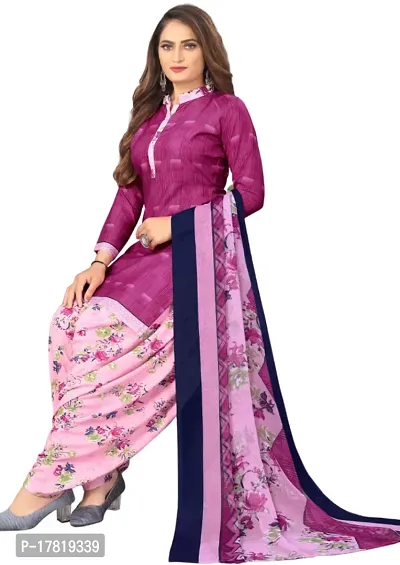 Elegant Multicoloured Crepe Digital Printed Dress Material with Dupatta For Women-thumb3