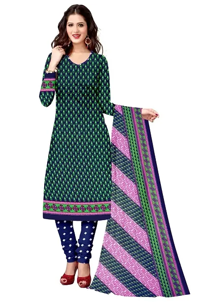 Elegant Crepe Dress Material with Dupatta For Women