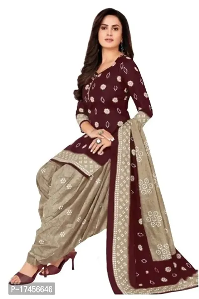 Elegant Purple Rayon Ethnic Print Dress Material with Dupatta For Women-thumb2