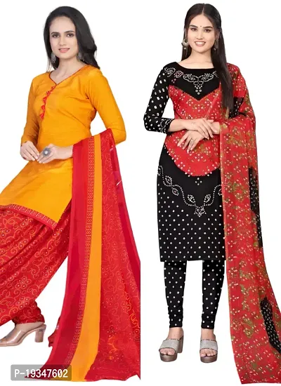 Buy Salwar Studio Synthetic Printed Combo Dress Material For  Women-S-MONSOON-4277-4278 at Amazon.in