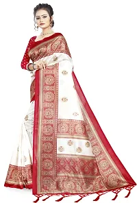 Stylish Art Silk Red Printed Kanjeevaram Saree with Blouse piece-thumb1