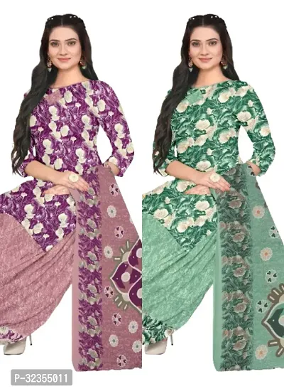 Elegant Cotton Printed Dress Material with Dupatta For Women Pack of 2-thumb0