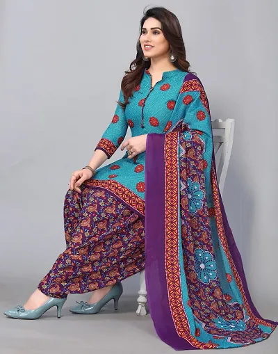 Stylish Cotton Printed Unstitched Suit