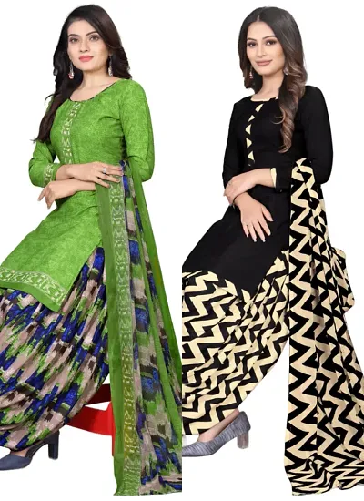 Trendy Crepe Floral Print Salwar Suit Material