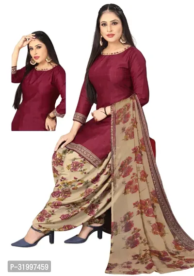 Elegant Multicoloured Cotton Printed Dress Material with Dupatta For Women (Combo Pack of 2)-thumb2