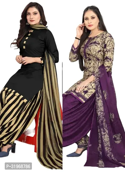 Beautiful Cotton Blend Unstitched Dress Material with Dupatta (Pack of 2)-thumb0