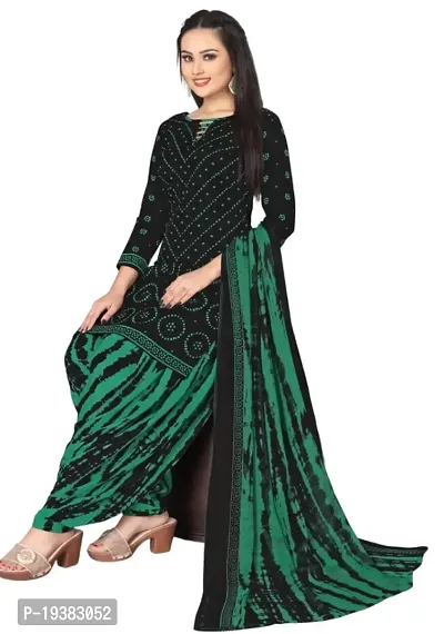 Black  Multicolor Crepe Printed Dress Material with Dupatta For Women (Combo pack of 2)-thumb2