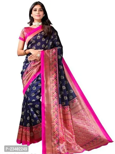 Stylish Art Silk Printed Saree with Blouse piece-thumb0