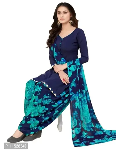 Unstitched Printed Crepe Kurta  Patiyala Dress Material with Dupatta (Combo Pack of 2)-thumb2