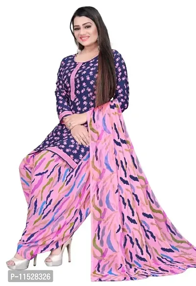 Unstitched Printed Crepe Kurta  Patiyala Dress Material with Dupatta (Combo Pack of 2)-thumb3