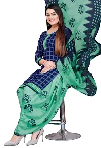 Unstitched Printed Crepe Kurta  Patiyala Dress Material with Dupatta (Combo Pack of 2)-thumb2