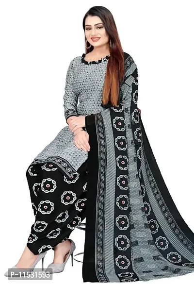 Unstitched Printed Crepe Kurta  Patiyala Dress Material with Dupatta (Combo Pack of 2)-thumb3