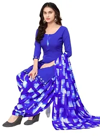 Unstitched Printed Crepe Kurta  Patiyala Dress Material with Dupatta (Combo Pack of 2)-thumb1