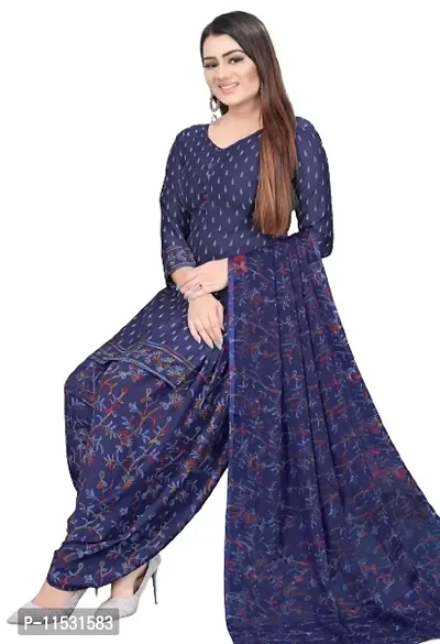 Unstitched Printed Crepe Kurta  Patiyala Dress Material with Dupatta (Combo Pack of 2)-thumb3