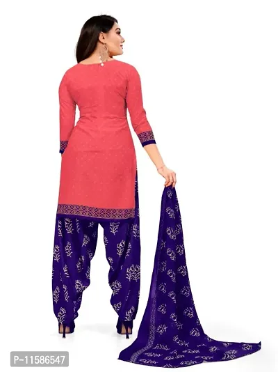 Unstitched Printed Crepe Kurta  Patiyala Dress Material with Dupatta-thumb2