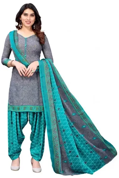 V3 FASHION STUDIO presents the exquisite collection of crepe 3 piece ethnic motif design unstitched suit (top,bottom,dupptta) for womens (SEA GREEN)