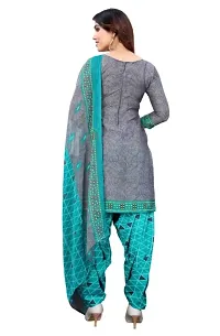 Unstitched Printed Crepe Kurta  Patiyala Dress Material with Dupatta-thumb1