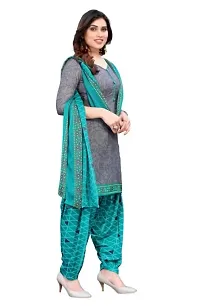 Unstitched Printed Crepe Kurta  Patiyala Dress Material with Dupatta-thumb2