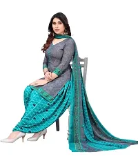 Unstitched Printed Crepe Kurta  Patiyala Dress Material with Dupatta-thumb3