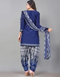 Unstitched Printed Crepe Kurta  Patiyala Dress Material with Dupatta-thumb1