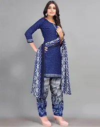 Unstitched Printed Crepe Kurta  Patiyala Dress Material with Dupatta-thumb2