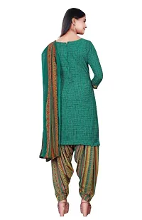 Unstitched Printed Crepe Kurta  Patiyala Dress Material with Dupatta-thumb1