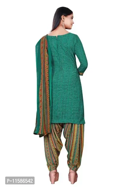 Unstitched Printed Crepe Kurta  Patiyala Dress Material with Dupatta-thumb2