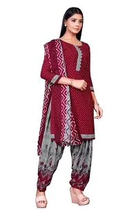 Unstitched Printed Crepe Kurta  Patiyala Dress Material with Dupatta-thumb2