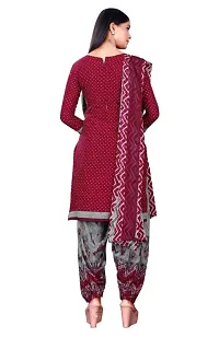 Unstitched Printed Crepe Kurta  Patiyala Dress Material with Dupatta-thumb1