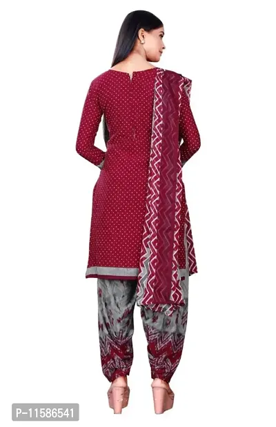 Unstitched Printed Crepe Kurta  Patiyala Dress Material with Dupatta-thumb2