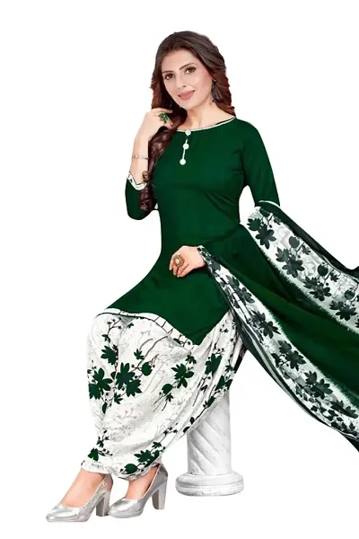 Elegant Crepe Dress Material with Dupatta For Women