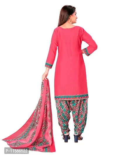 Unstitched Printed Crepe Kurta  Patiyala Dress Material with Dupatta-thumb2