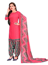 Unstitched Printed Crepe Kurta  Patiyala Dress Material with Dupatta-thumb3