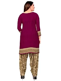 Unstitched Printed Crepe Kurta  Patiyala Dress Material with Dupatta-thumb1