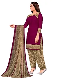 Unstitched Printed Crepe Kurta  Patiyala Dress Material with Dupatta-thumb3