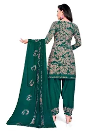 Unstitched Printed Crepe Kurta  Patiyala Dress Material with Dupatta-thumb1