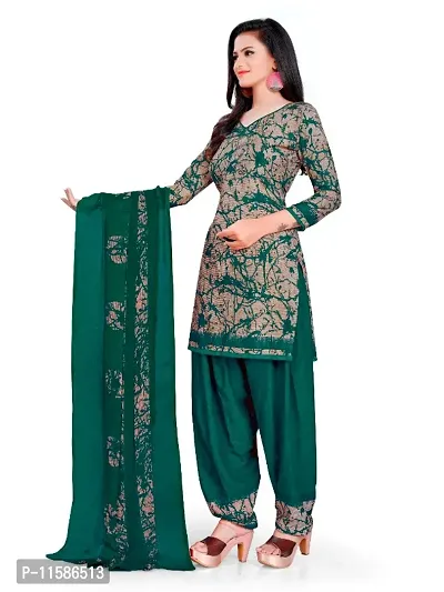 Unstitched Printed Crepe Kurta  Patiyala Dress Material with Dupatta-thumb4