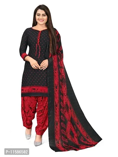 Unstitched Printed Crepe Kurta  Patiyala Dress Material with Dupatta-thumb0