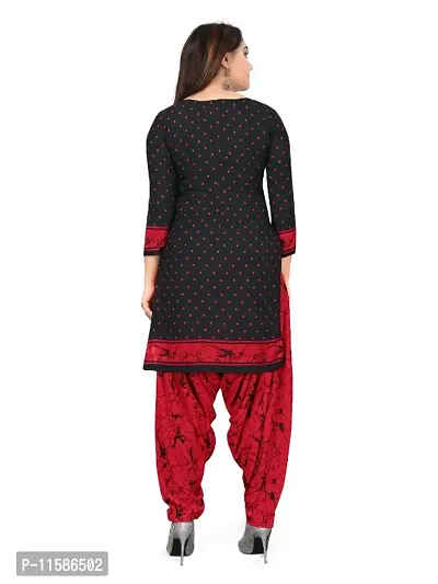 Unstitched Printed Crepe Kurta  Patiyala Dress Material with Dupatta-thumb2