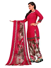 Unstitched Printed Crepe Kurta  Patiyala Dress Material with Dupatta-thumb4