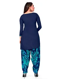 Unstitched Printed Crepe Kurta  Patiyala Dress Material with Dupatta-thumb1