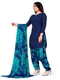 Unstitched Printed Crepe Kurta  Patiyala Dress Material with Dupatta-thumb3