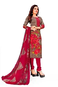 Unstitched Printed Crepe Kurta  Patiyala Dress Material with Dupatta-thumb2