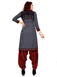 Unstitched Printed Crepe Kurta  Patiyala Dress Material with Dupatta-thumb2