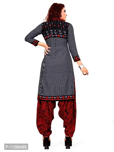 Unstitched Printed Crepe Kurta  Patiyala Dress Material with Dupatta-thumb3