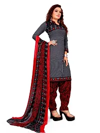 Unstitched Printed Crepe Kurta  Patiyala Dress Material with Dupatta-thumb3